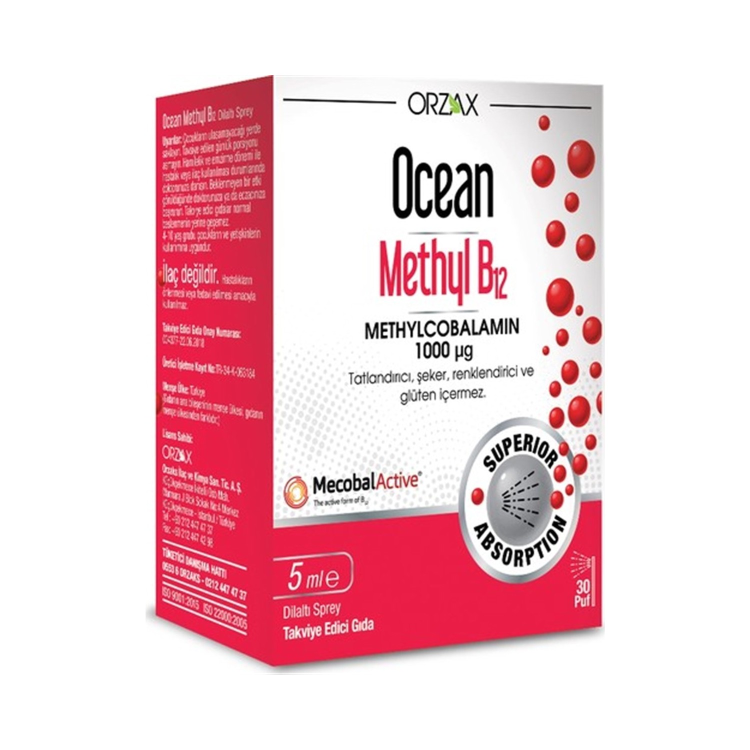 Сублингвальный спрей Ocean Methyl B12, 10 мл