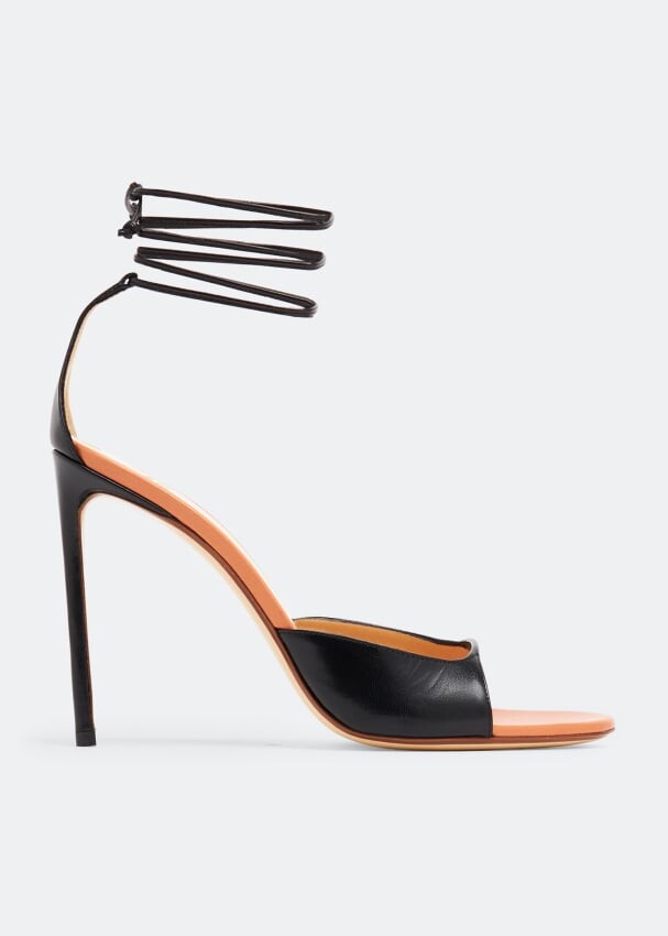 

Сандалии FRANCESCO RUSSO Leather wrap-around sandals, черный