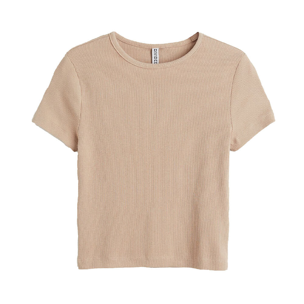 

Топ H&M Ribbed Crop, бежевый