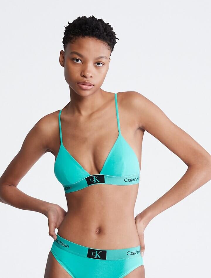 

Бюстгальтер без косточек Calvin Klein 1996 Triangle, голубой