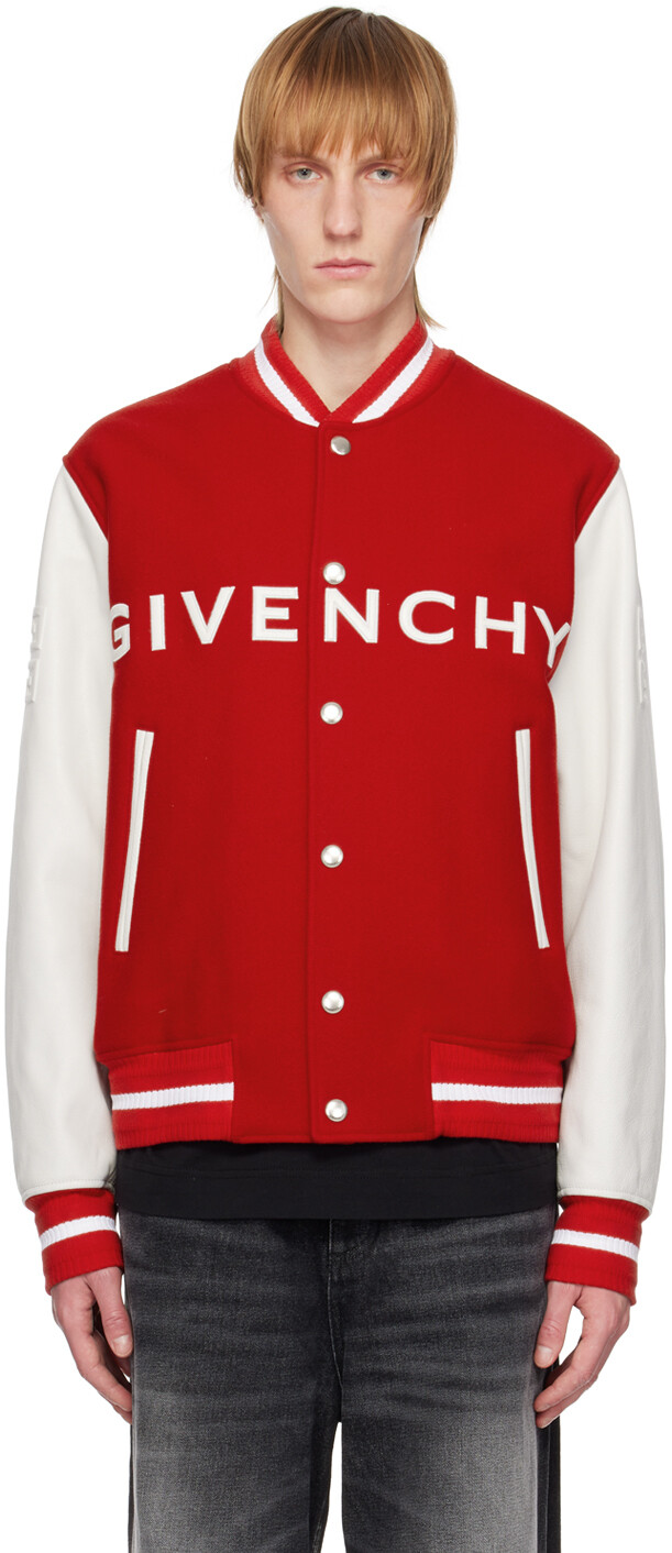 

Красно-белый университетский бомбер Givenchy, Красный