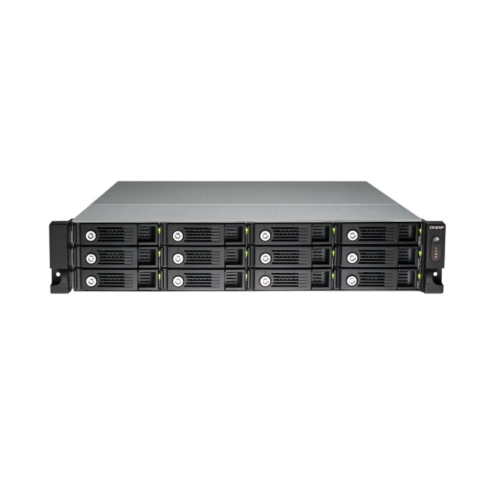 Серверное сетевое хранилище QNAP TS-1270U-RP, 12 отсеков, 4 ГБ, без дисков, черный серверное сетевое хранилище qnap ts 832pxu rp 8 отсеков 4 гб без дисков черный