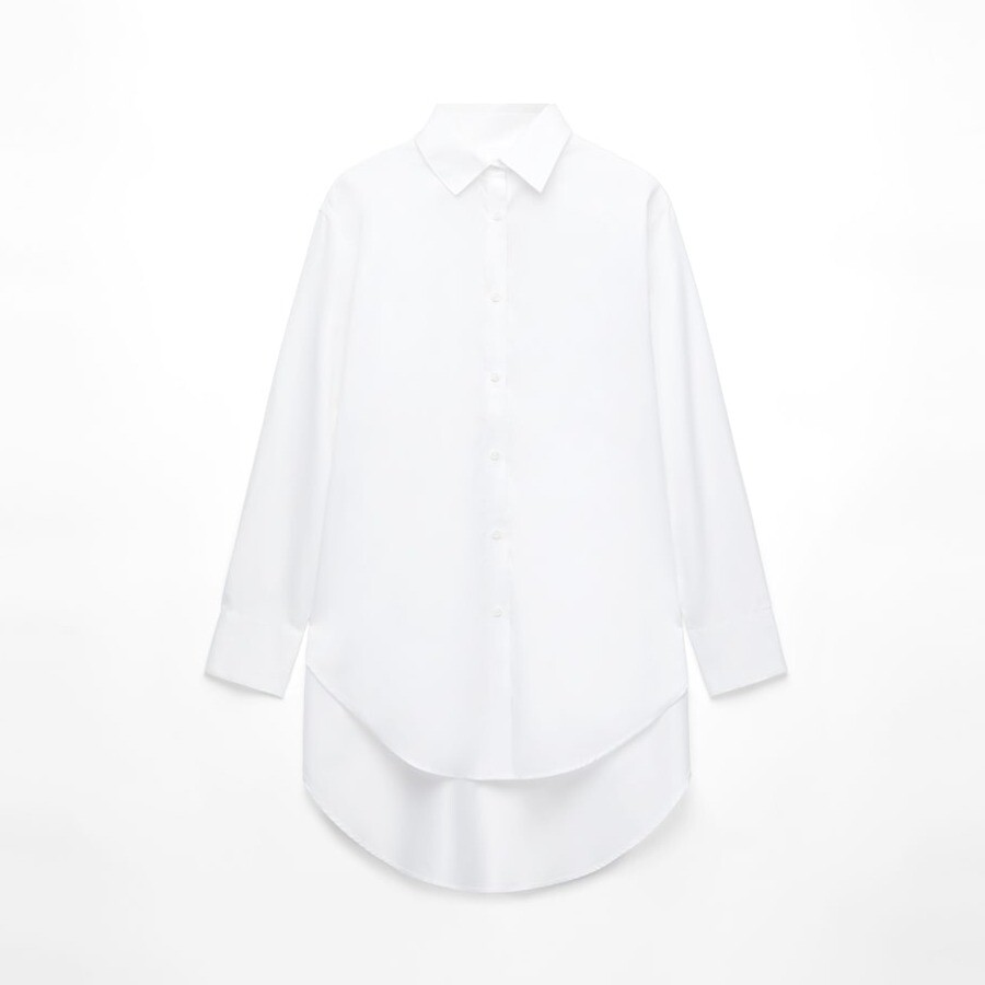 

Рубашка Oysho 100% Cotton Easy Iron Long, белый