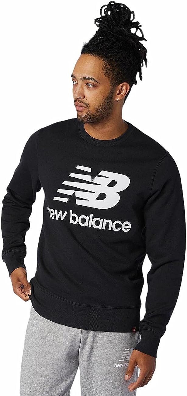 

Толстовка New Balance Men's NB Essentials Stacked Logo, черный