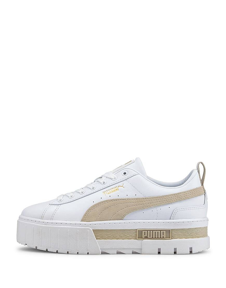 

Массивные кроссовки Puma Mayze белого и овсяного цвета