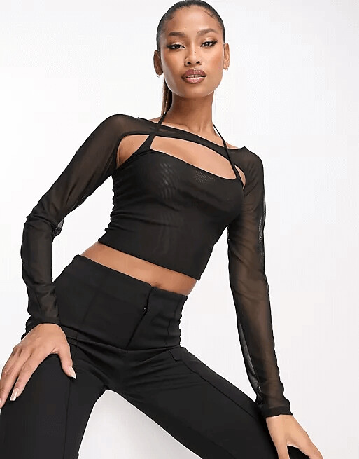 

Топ Asos Design Mesh, черный