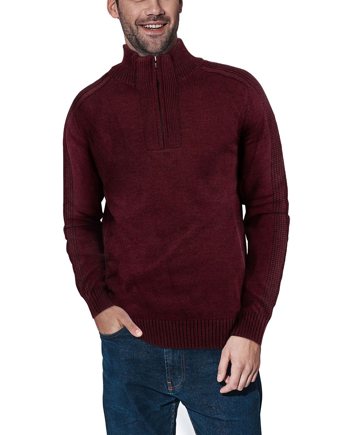 Мужской пуловер с молнией на четверть X-Ray, мульти цена и фото