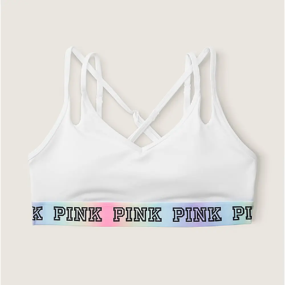 

Спортивный бюстгальтер Victoria's Secret Pink Ultimate Strappy Back Lightly Lined, белый