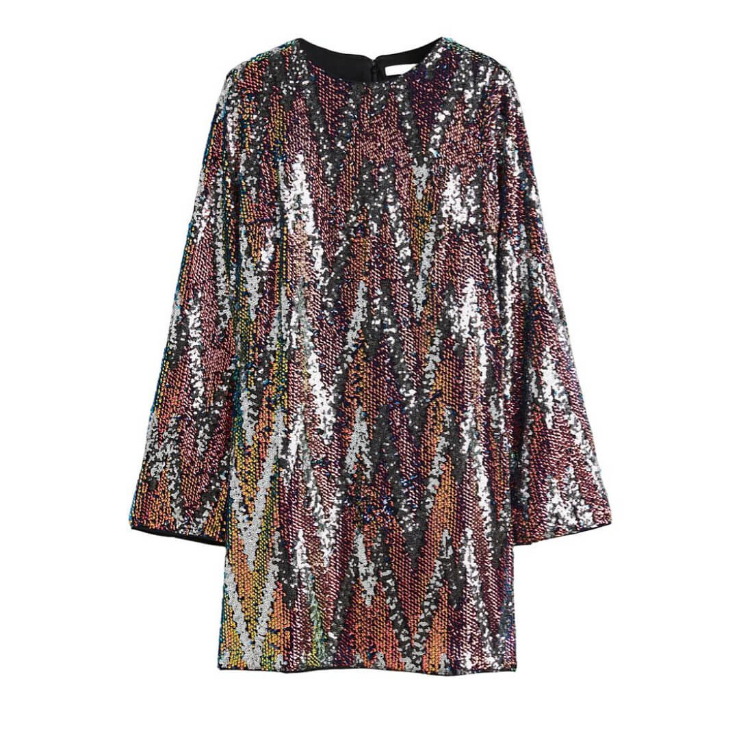 

Платье H&M Sequined, черный/блестящий