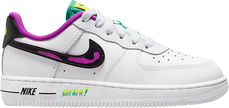 Кроссовки Nike Force 1 LV8 PS 'Just Do It! - White Vivid Purple', белый - фото