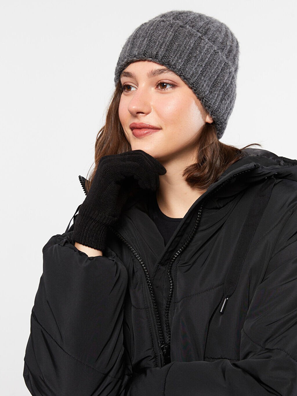 

Однотонные женские трикотажные перчатки LCW Accessories