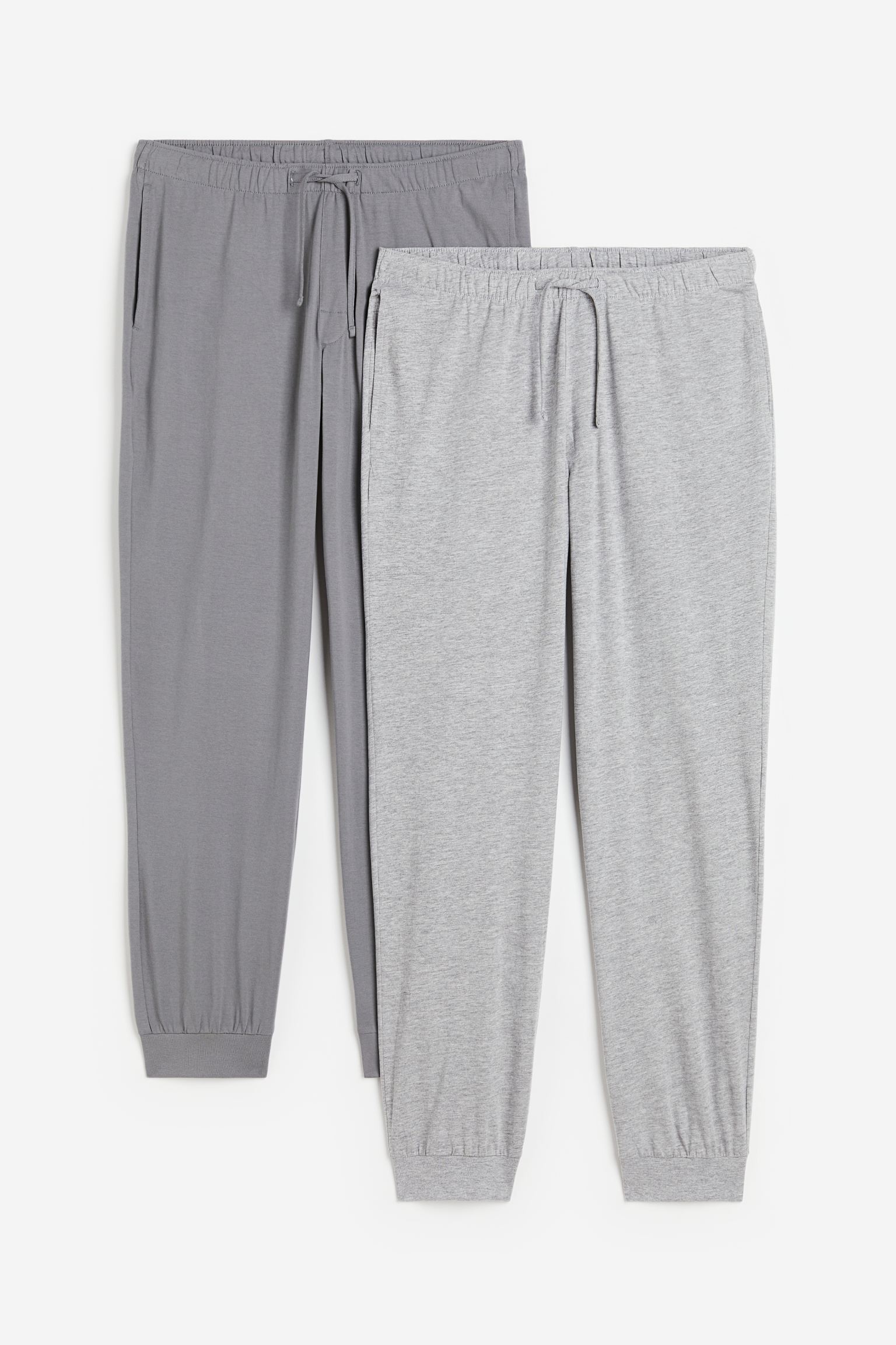 Комплект брюк H&M Regular Fit Pajama, 2 предмета, светло-серый/серый