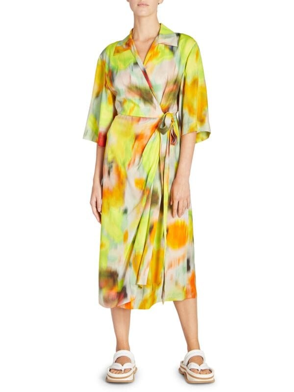 

Платье Darola Dries Van Noten окрашенное с запахом, желтый