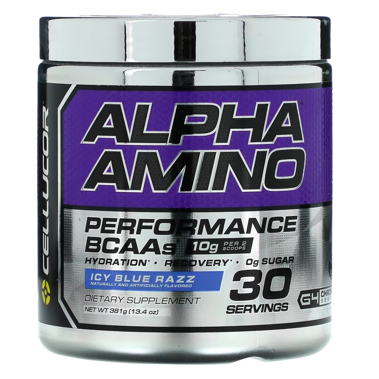 

Cellucor Alpha Amino BCAA для улучшения результатов льдисто-голубая вспышка, 381 г