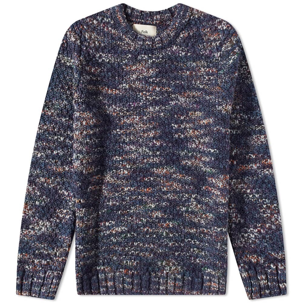 

Джемпер Folk Mixed Yarn Crew Knit, Серый