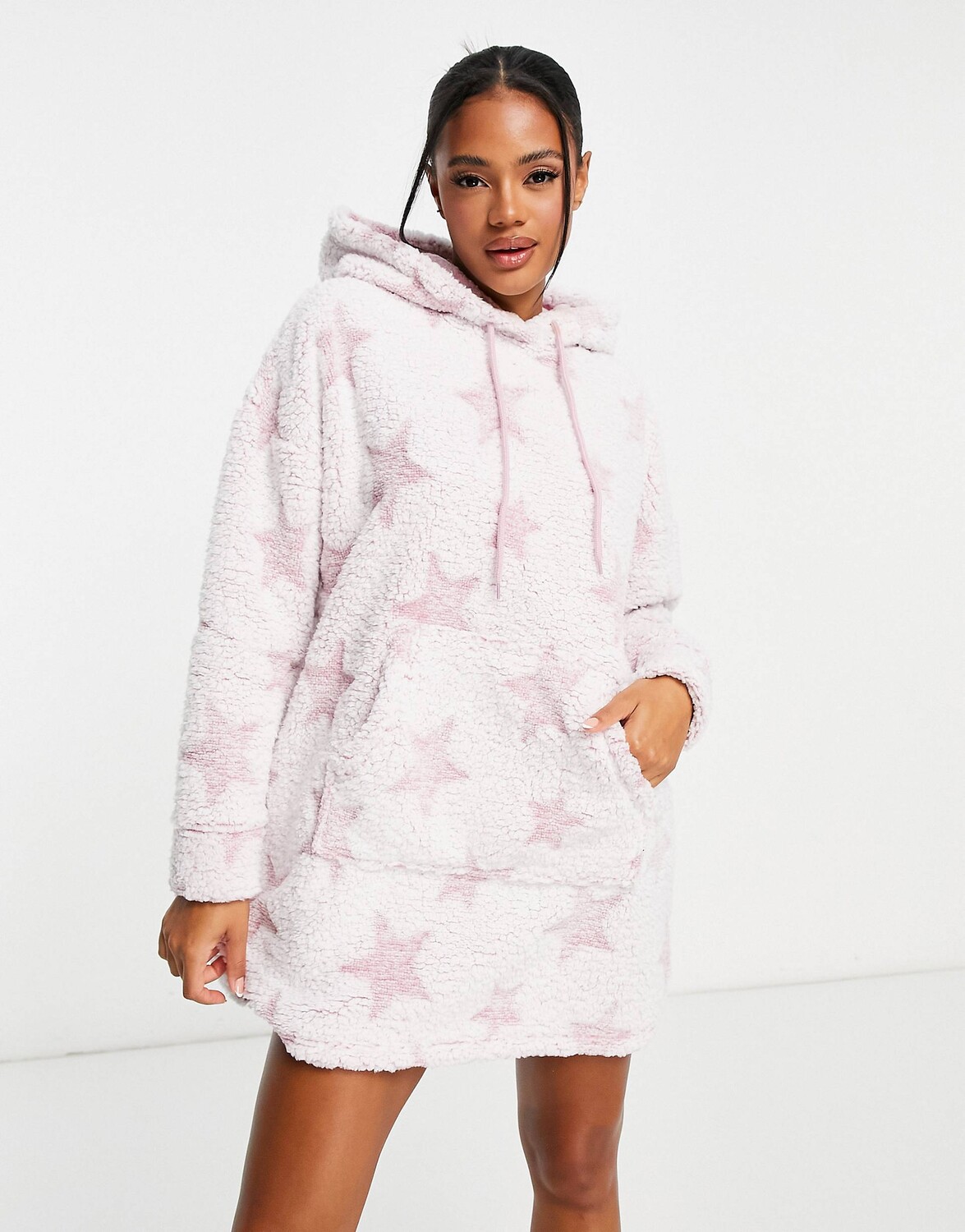 

Розовое выбеленное платье борг ASOS DESIGN lounge star