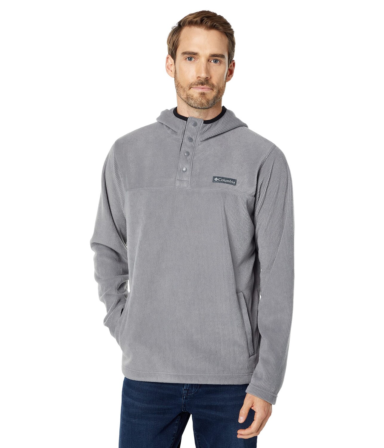 

Худи Columbia, Steens Mountain Novelty 1/2 Snap Hoodie, Серый