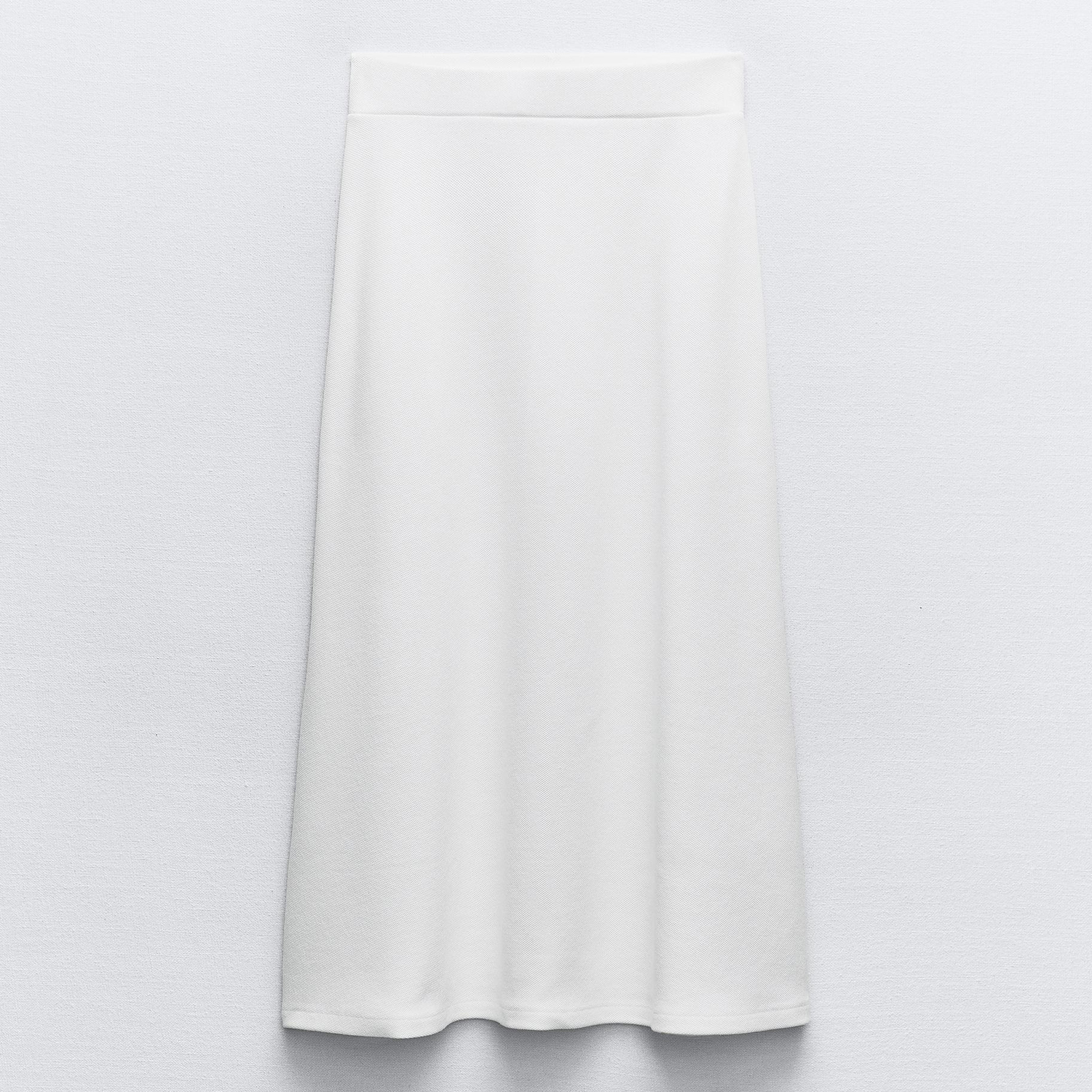 Юбка Zara Flared Piqué Midi, белый юбка zara midi песочный