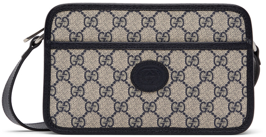 

Сине-бежевая сумка через плечо GG Supreme Gucci