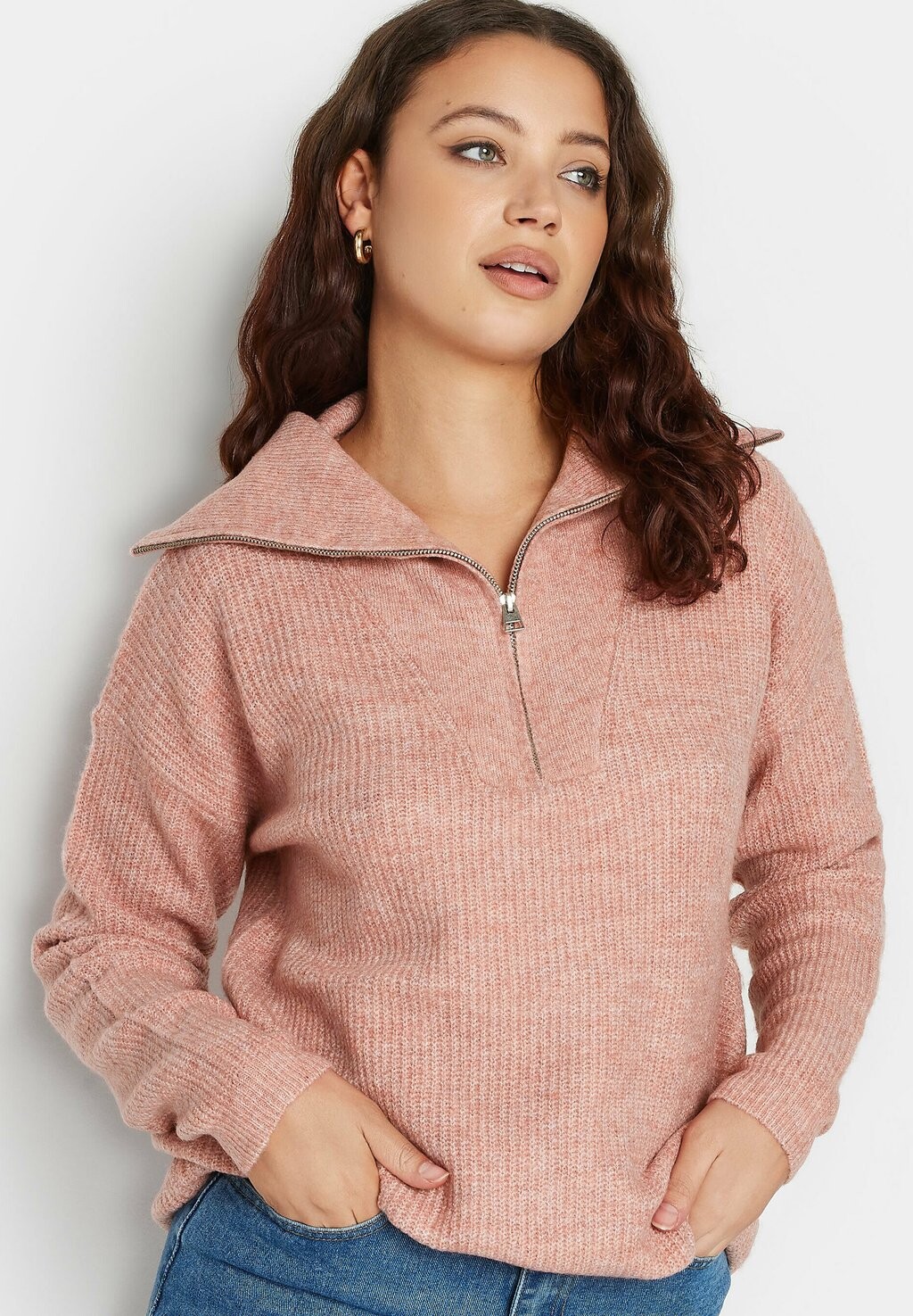 

Вязаный свитер ZIP FUNNEL NECK Long Tall Sally, цвет pink