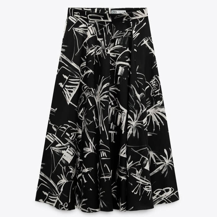 

Юбка Zara Printed Cape, черный