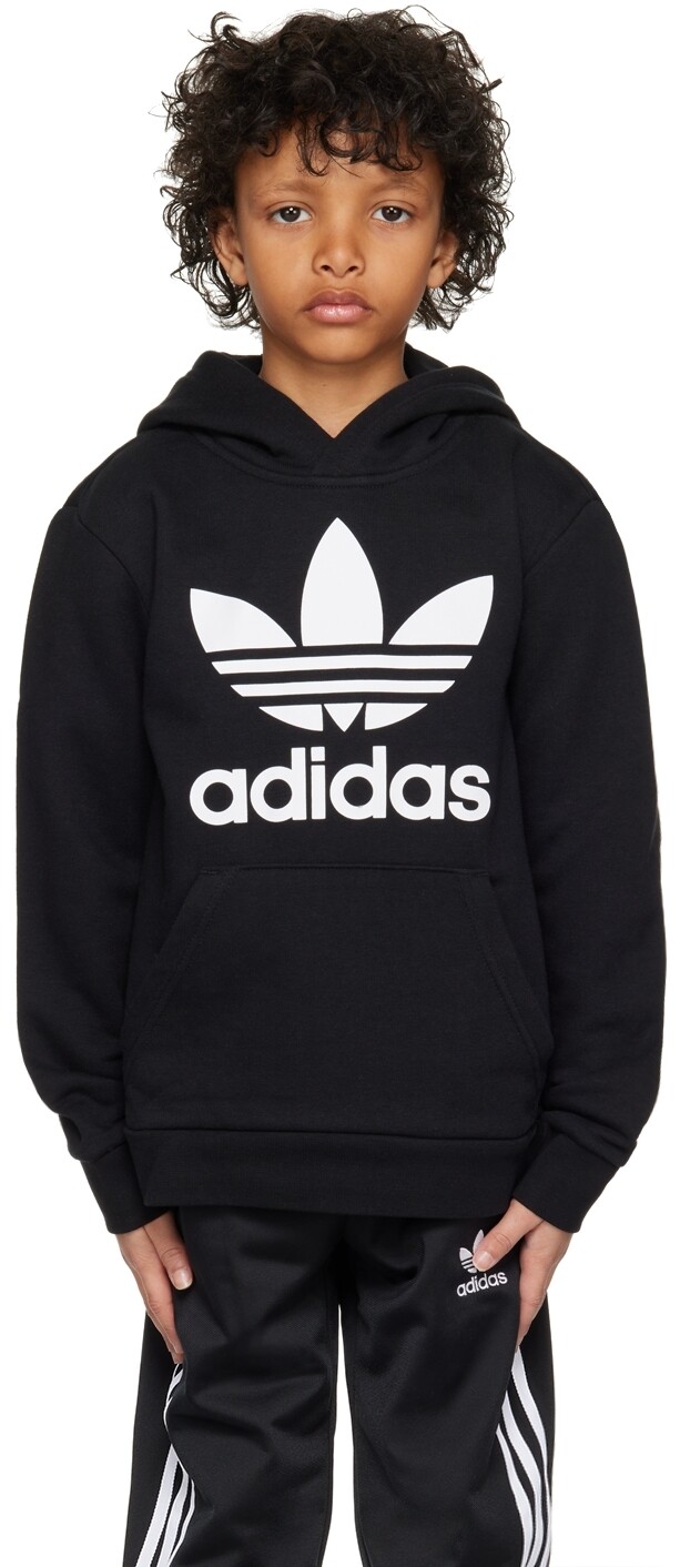 

Детская худи с черным трилистником для больших детей adidas Kids