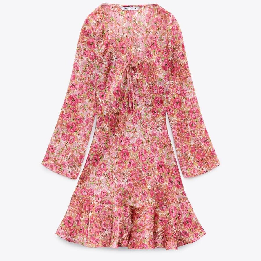 

Платье Zara Floral Print, мультиколор