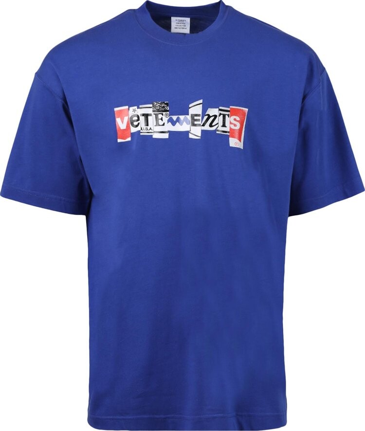 

Футболка Vetements Mixed Logo T-Shirt 'Royal Blue', синий