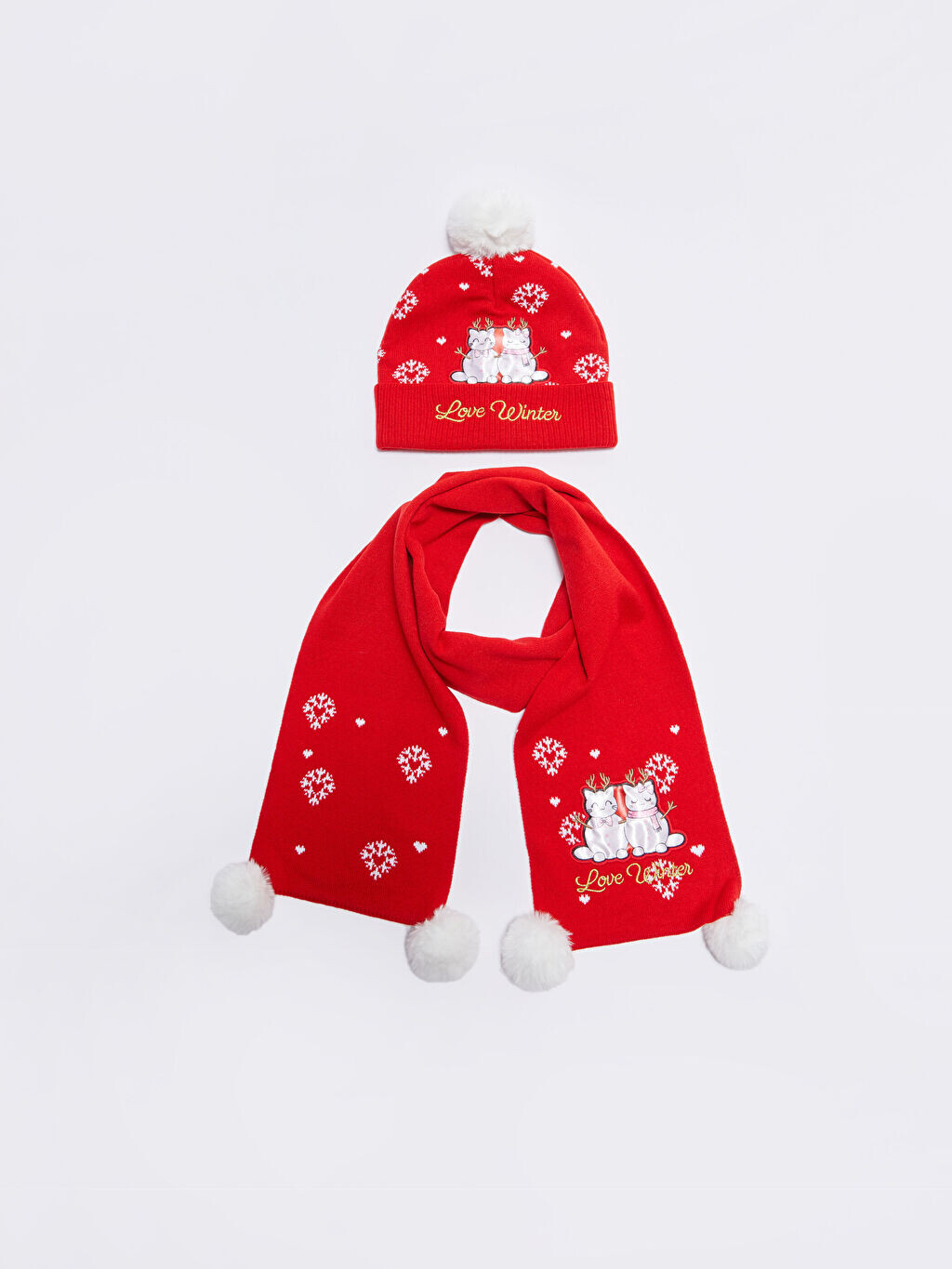 

Девушка с шарфом с помпоном и беретом LCW Accessories
