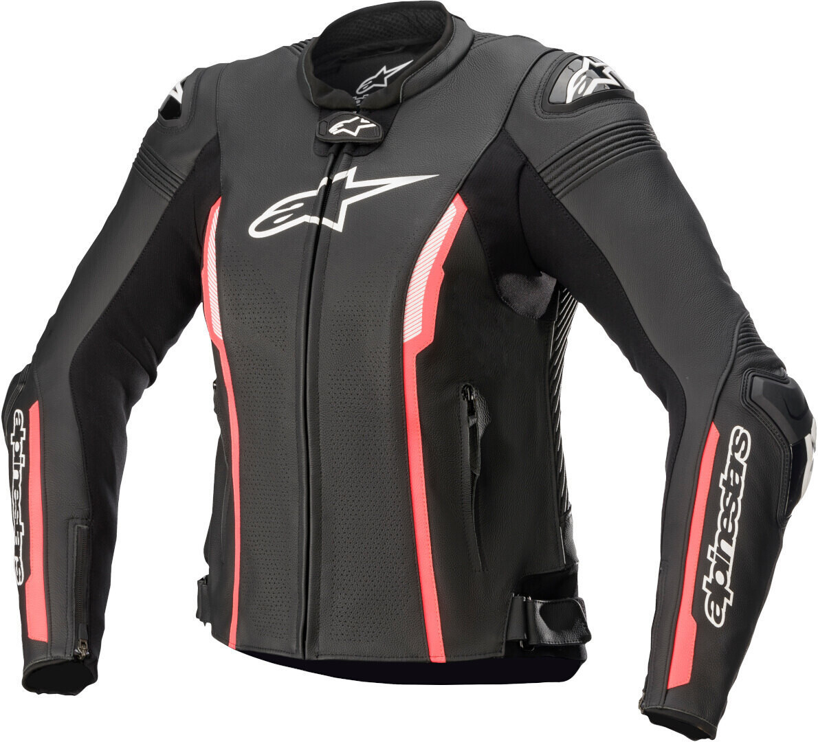 

Alpinestars Stella Missile V2 Мотоцикл Дамы Кожаная куртка, черный/розовый