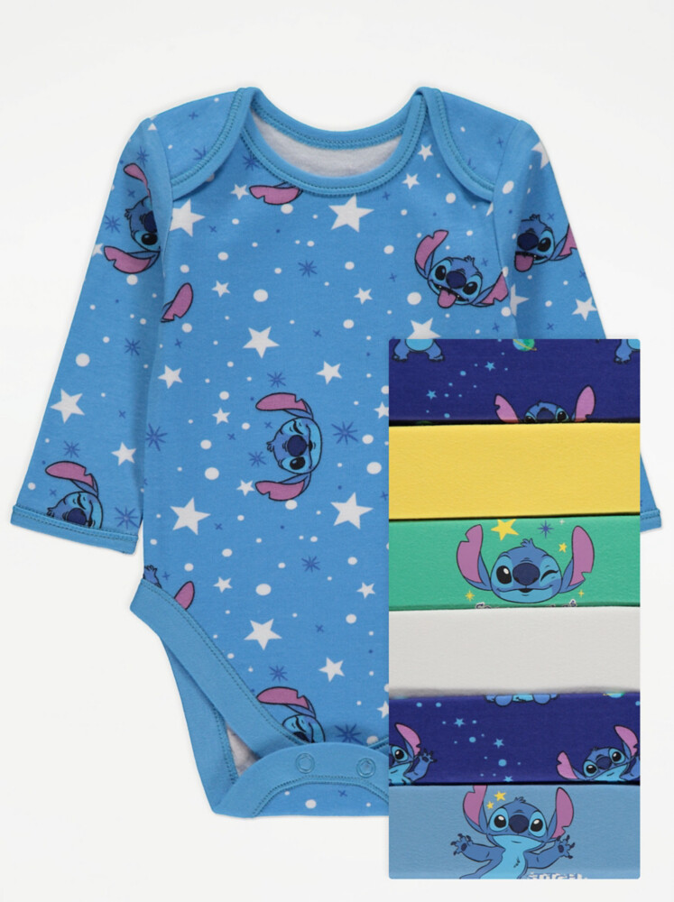 

Набор из 7 боди с длинными рукавами Disney Lilo & Stitch Cosmic George.