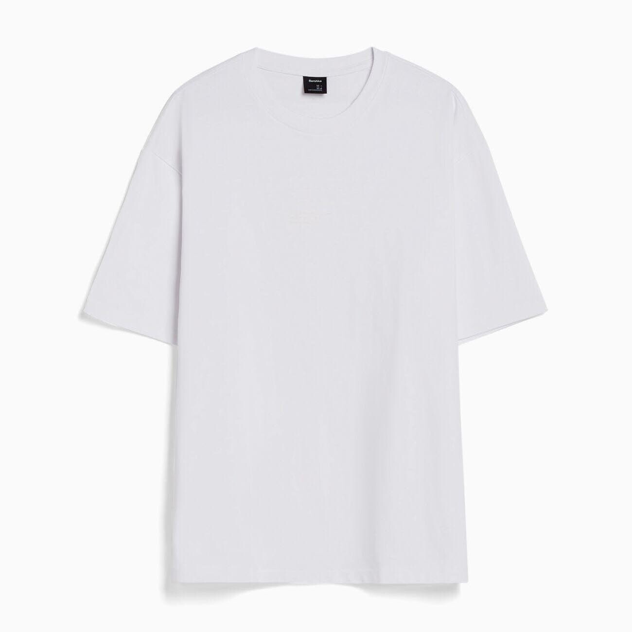 

Футболка Bershka Printed Short Sleeve Oversize, белый