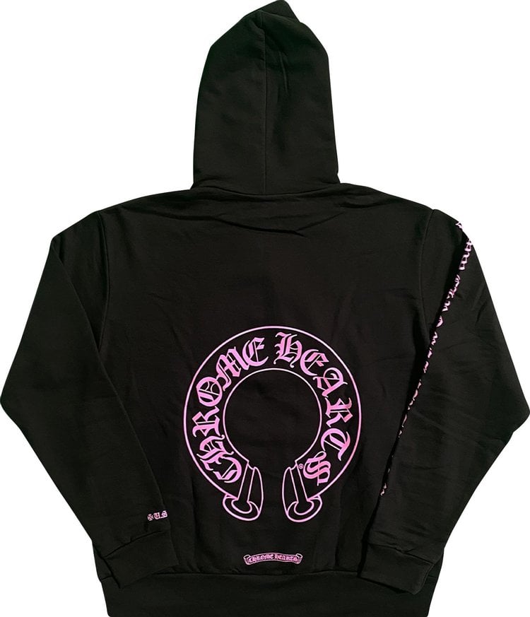 Pink and black discount chrome hearts hoodie