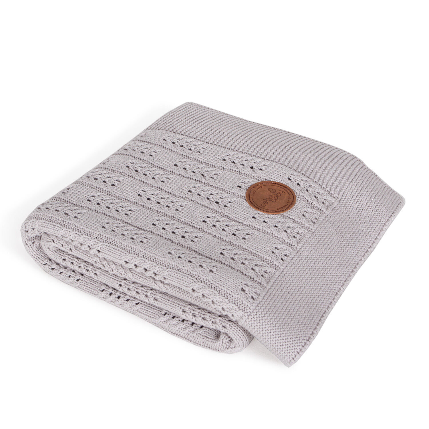 

Ceba Baby Basic Плед вязаный елочкой 90х90 см в подарочной коробке, серый, 1 шт.