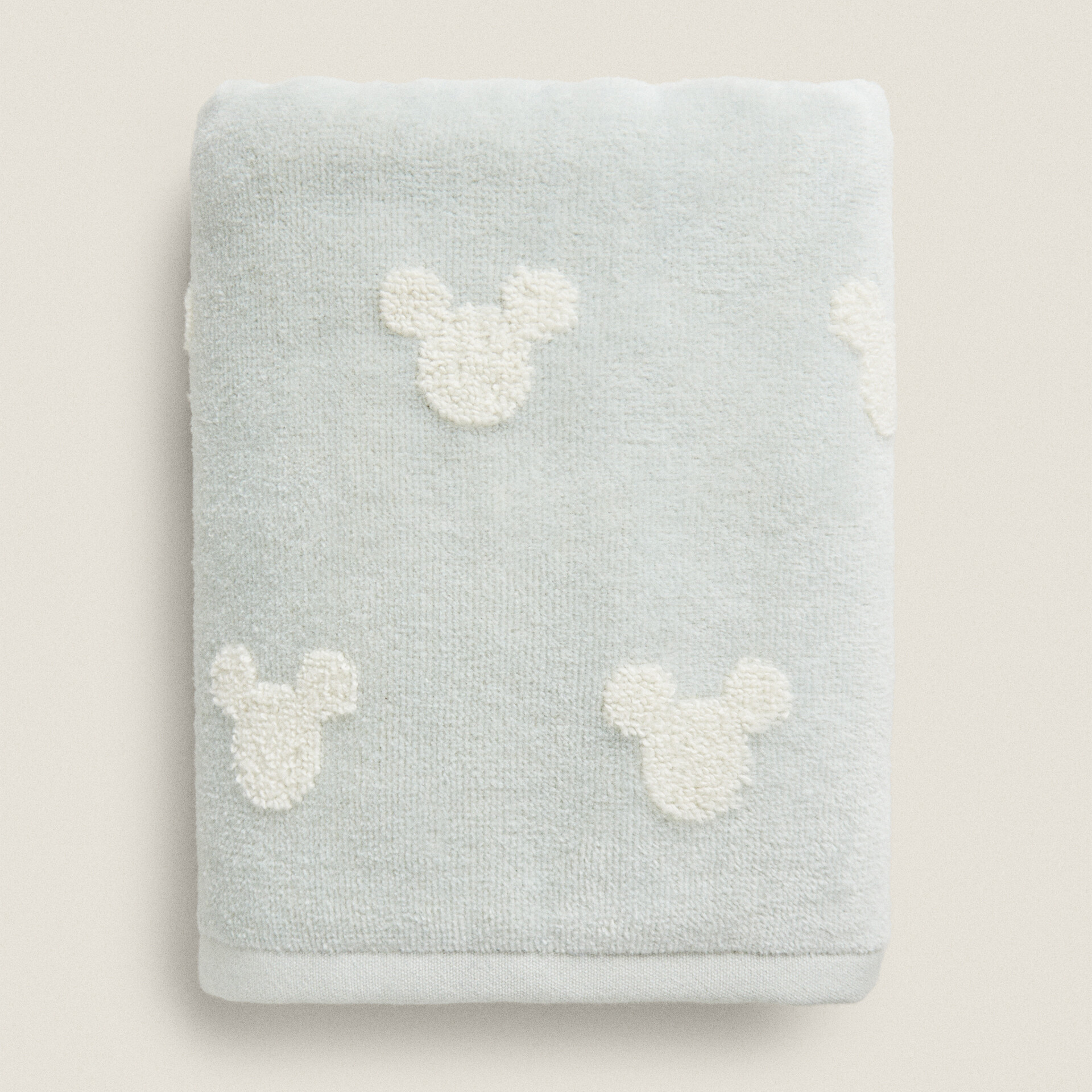 Детское махровое полотенце Zara Home Mickey Mouse Disney, голубой/белый