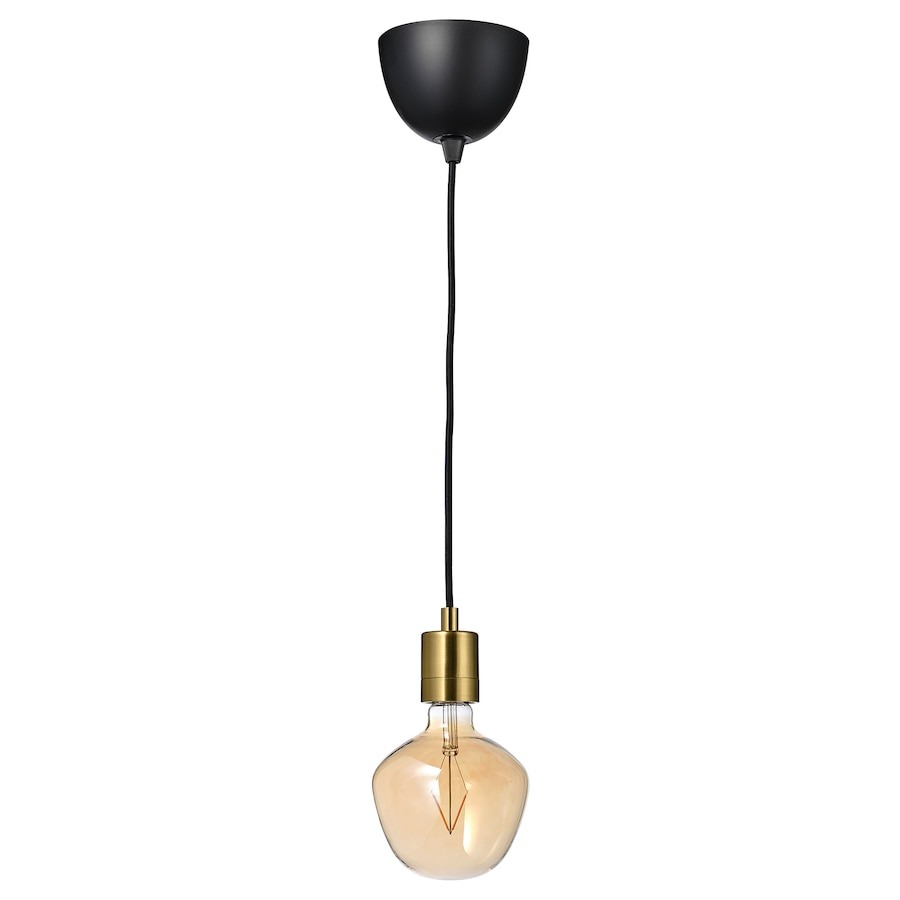 Потолочный светильник+лампа Ikea Skaftet/Molnart Brass Bell-shaped, коричневый