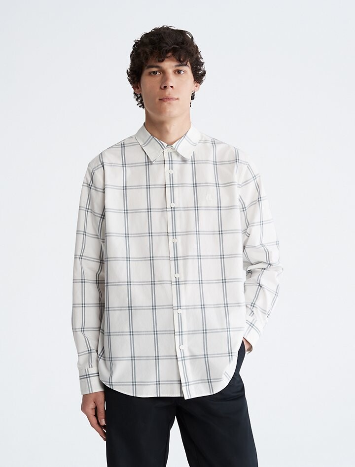 

Рубашка Calvin Klein Check Button-Down Easy, белый