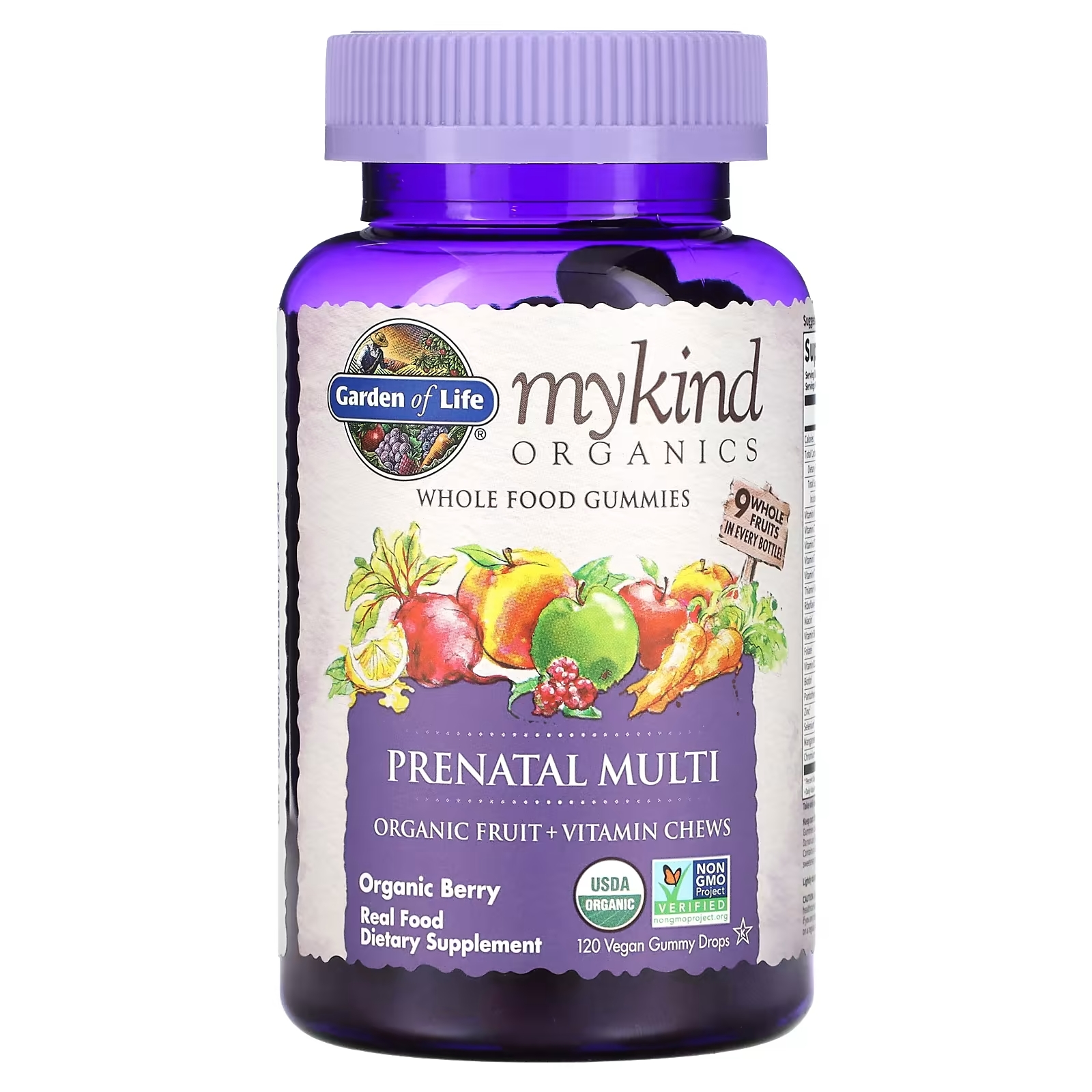 Пренатальные Мультивитамины Garden of Life MyKind Organics со вкусом ягод, 120 жевательных таблеток мультивитамины для мужчин 120 жевательных таблеток garden of life