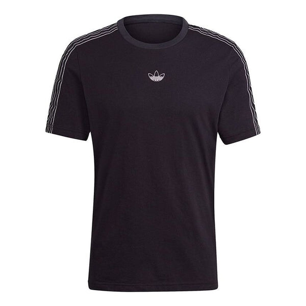 

Футболка Adidas originals MENS Sprt 3 Stripe T Casual Sports Crew-neck Short Sleeve Black, Черный
