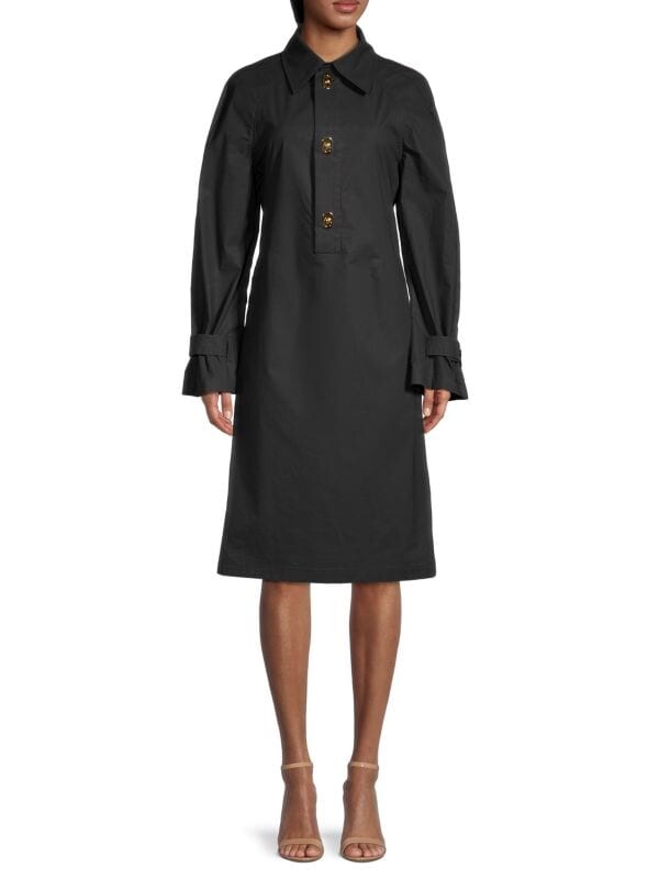 

Однотонное платье а-силуэта Bottega Veneta Black