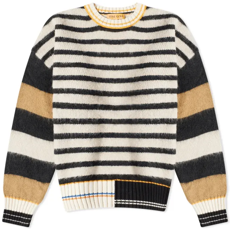 

Свитер Stine Goya Shea Striped Knitted, черный/белый/коричневый