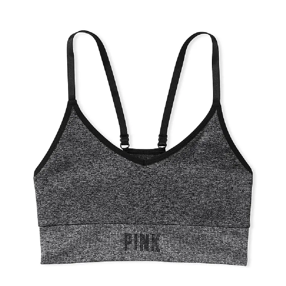 

Топ спортивный Victoria's Secret Pink Seamless Racerback, черный