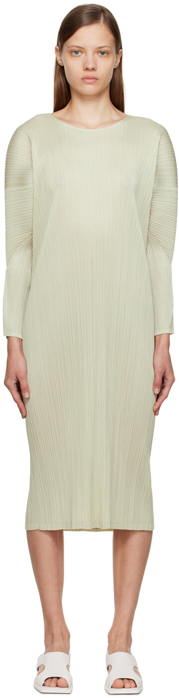 

Зеленое миди-платье Monthly Colors October Pleats Please Issey Miyake