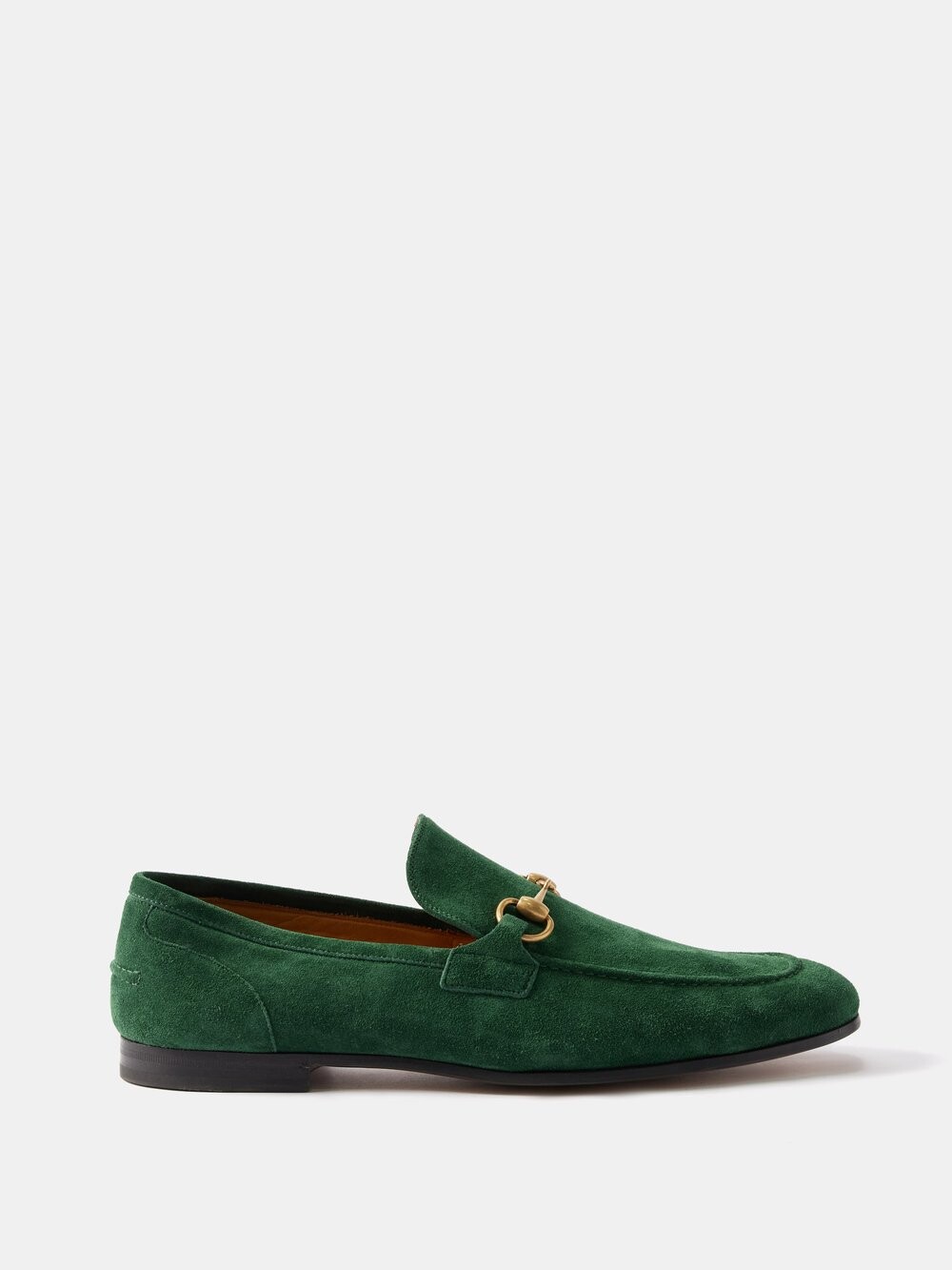 Замшевые лоферы jordaan horsebit Gucci, зеленый