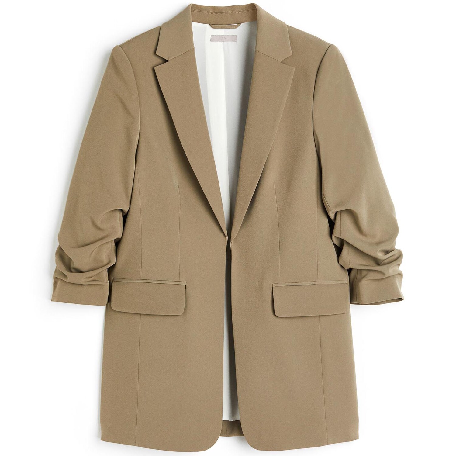 

Блейзер H&M Gathered-sleeve, темно-бежевый