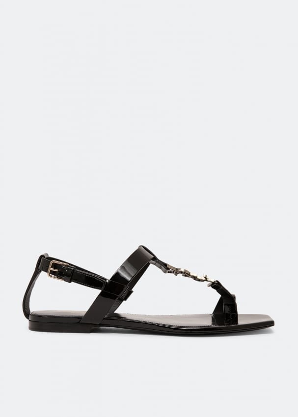 

Сандалии SAINT LAURENT Cassandra flat sandals, черный