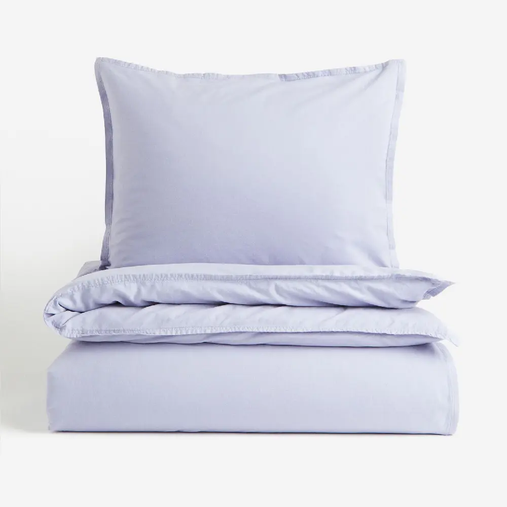 

Комплект односпального постельного белья H&M Home Washed Cotton, сиреневый