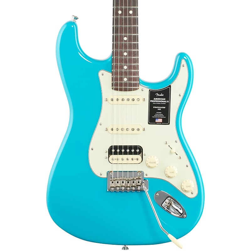 Электрогитара Fender American Pro II HSS Stratocaster, гриф из палисандра (с футляром), Miami Blu 113910719 - фото