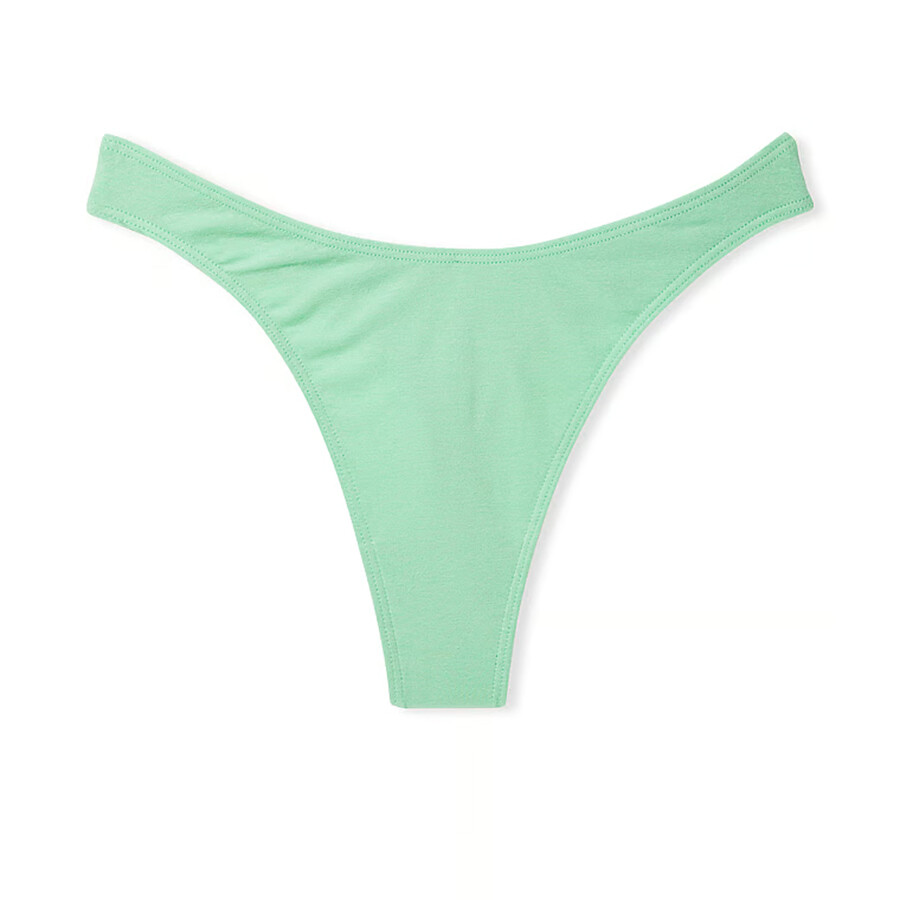 

Трусики-стринги Victoria's Secret Stretch Cotton High-Leg Scoop Thong Classic, мятный, Зеленый;коричневый