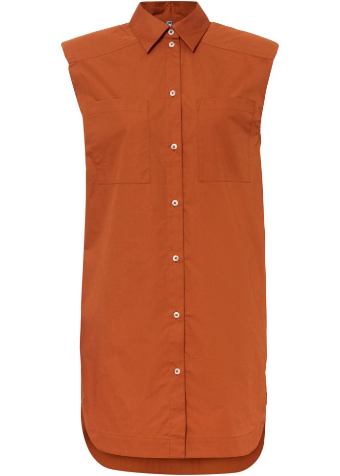 цена Длинная блузка с подплечниками Rainbow, оранжевый